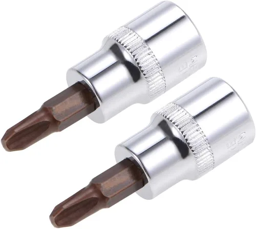 Miniatura 4 de uxcell 3/8" Drive x PH2 Phillips Bit Socket, S2 Brocas de acero, CR-V Sockets 1.890 in Longitud (solo para uso manual), 2 piezas