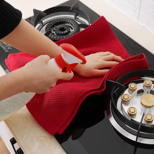 Miniatura 392 de Homaxy Trapos de cocina de 100% algodón, tejido de punto gofre, ultrasuaves, absorbentes y de secado rápido, 12 x 12 pulgadas, paquete de 6, blanco