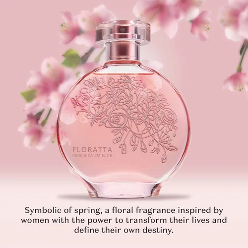 Miniatura 4 de O Boticário Floratta Cherry Blossom Eau de Toilette, Perfume de fragancia floriental afrutada de larga duración para mujeres, 2.5 onzas