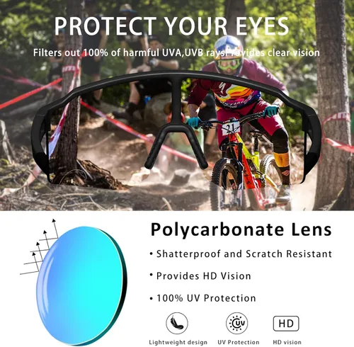 Miniatura 7 de Gafas de sol polarizadas para hombres y mujeres, protección UV400, gafas de sol deportivas, gafas de béisbol para pesca MTB