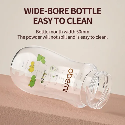 Miniatura 8 de Botellas para bebé Oberni, botellas de leche para niños con pajita con peso y asa antideslizante, tamaño + flujo rápido variable, 12+ meses, sin