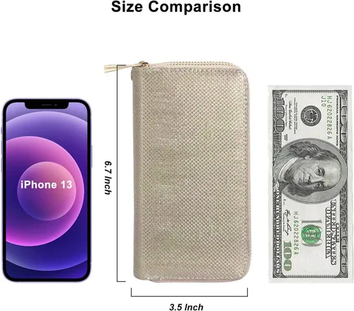 Miniatura 6 de HAWEE - Cartera para teléfono celular, con dos cierres y correa larga extraíble para la muñeca, para mujer
