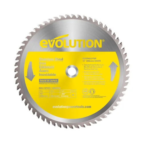 Evolution 14BLADESS | Cuchilla de acero inoxidable de 90 dientes de 14" | Cuchilla de sierra TCT para Evolution S14CPS, S15CPS, S355MCS, S355CPSL |