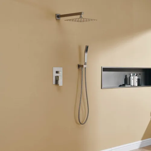 Miniatura 7 de Sistema de Ducha Artiqua 10 Pulgadas Juego Combinado de Ducha de Lluvia de Montaje en Pared de Níquel Cepillado Grifos de Baño con Cabezal de Ducha