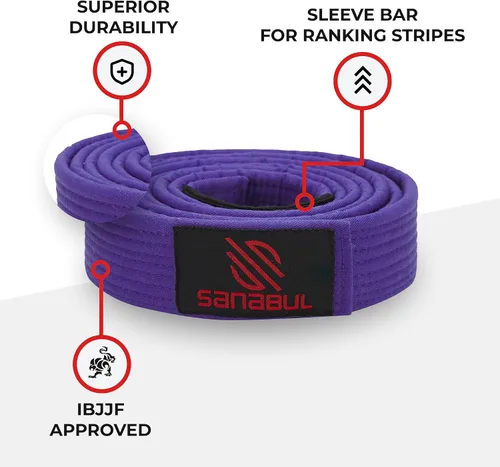 Miniatura 5 de Sanabul Cintos para Jiu Jitsu BJJ brasilero Profesional.