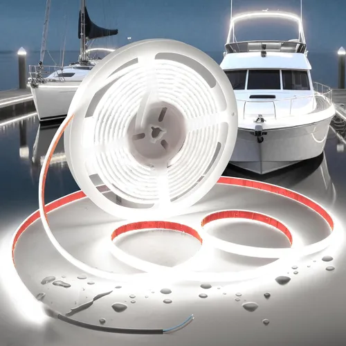 Miniatura 13 de Tiras de Luces LED COB Luz Azul, 12V 32.8 pies IP67 Impermeable Alto CRI 95Ra+ Súper Brillante, Luces Flexibles para Barco para Pesca Nocturna