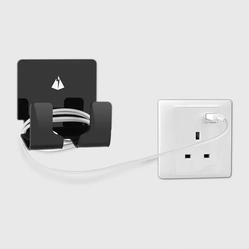 Miniatura 6 de Soporte de pared adhesivo para teléfonos inteligentes iPhone Montura para batería externa de pared (Negro)