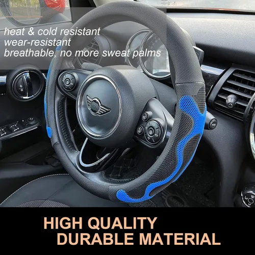 Miniatura 3 de PINCTROT Comfy Grip - Funda para volante, diseño antideslizante, universal de 14.5-15 pulgadas (azul silicona)