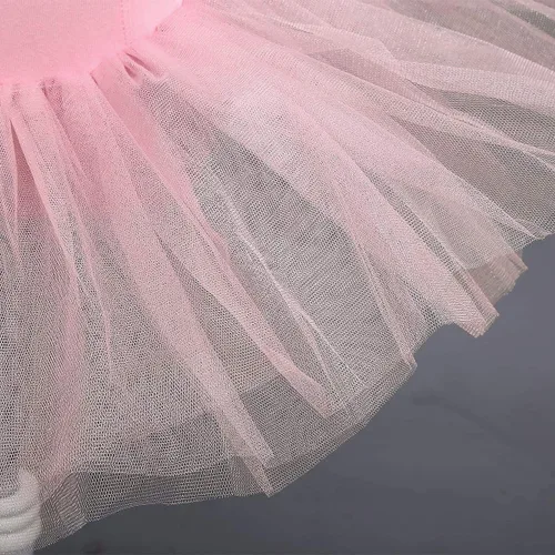 Miniatura 6 de IDOPIP Vestido de ballet con mangas voladas y volantes para niñas pequeñas, tutú con falda de leotardo, bailarina, baile, disfraz de gimnasia