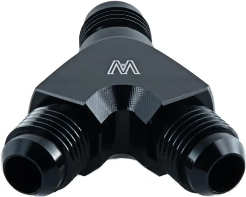 Miniatura 7 de Adaptadores Y Macho Flare Línea de Combustible Manguera de Manguera 6AN a AN 6 a AN6 Macho Aluminio Negro