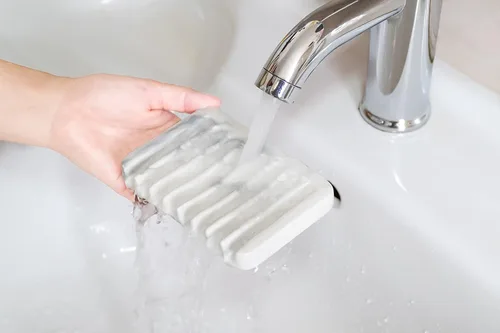 Miniatura 4 de Jabonera de cerámica para fregadero, jabonera autodrenante para barra de ducha, soporte para jabón de baño, soporte para recipiente de jabón