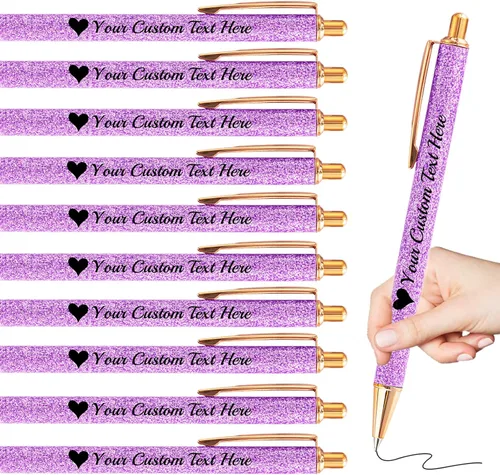 Miniatura 55 de Bolígrafos personalizados con purpurina con nombre a granel, 10 unidades, bolígrafos personalizados con punta de lápiz digital para mujeres y niñas