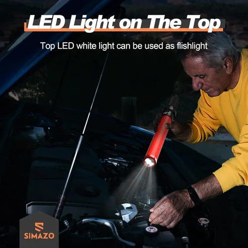 Miniatura 3 de Paquete de 2 varitas de tráfico, varita de control de tráfico de 21 pulgadas con LED blanco en la parte superior, bastón de señal de seguridad