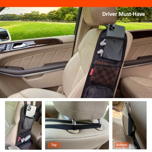 Miniatura 6 de Organizador Lateral para Asiento de Coche, Bolsa Colgante de Almacenamiento para Asiento de Auto, para Teléfonos, Bebidas, Soporte para Cosas