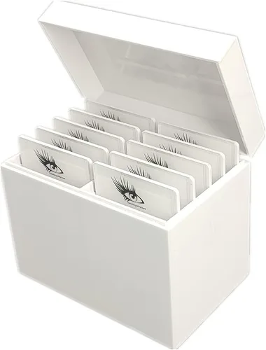 Miniatura 2 de May healthbeauty - Caja de almacenamiento de pestañas acrílicas de 10 capas, organizador de maquillaje, pestañas postizas, soporte para paletas