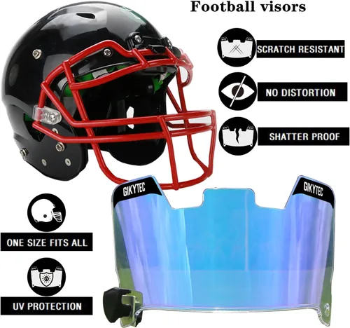 Miniatura 2 de Visera de fútbol GIKYTEC Youth Football Helmet Visera resistente a los arañazos, bloqueo UV, visera de protección facial para casco de fútbol