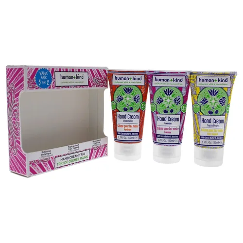 Miniatura 4 de Human+Kind Trío de crema hidratante para manos, tres cremas hidratantes perfumadas con aceite de aguacate y manteca de karité, hidratante intenso