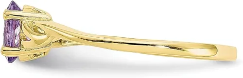 Miniatura 3 de Anillo de oro amarillo de 10 quilates con piedra natal de amatista morada tamaño 700 de piedra de febrero joyería fina para mujeres regalos