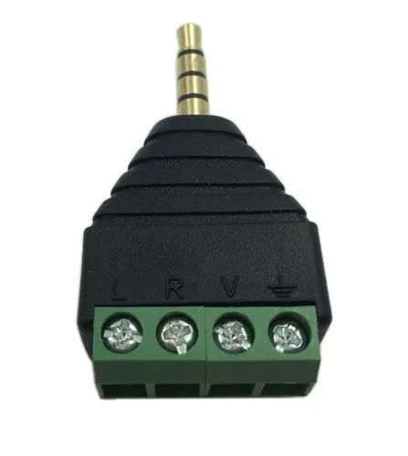 Miniatura 5 de Cerrxian 0.138 in 4 polos estéreo TRRS Audio Video macho a 4 terminales de tornillo hembra reemplazo de auriculares sin soldadura Balum convertidor