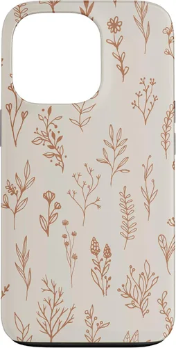 Miniatura 10 de Cute Beige Brown Wildflower Aesthetic Flower Pattern Case for iPhone 17
