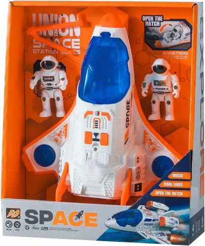 Miniatura 8 de Wbzle Juguete de Transbordador Espacial con Figura de Astronauta - Juguetes Espaciales con Luces y Sonido - Juguete de Nave Cohete para Niños de 3-5