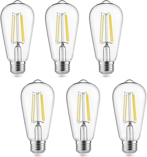 Gozelux – Bombillas LED con diseño vintage, rosca Edison, 6 vatios equivalentes a 60 vatios, luz blanca brillante de alta luminosidad 4000K, Blanco