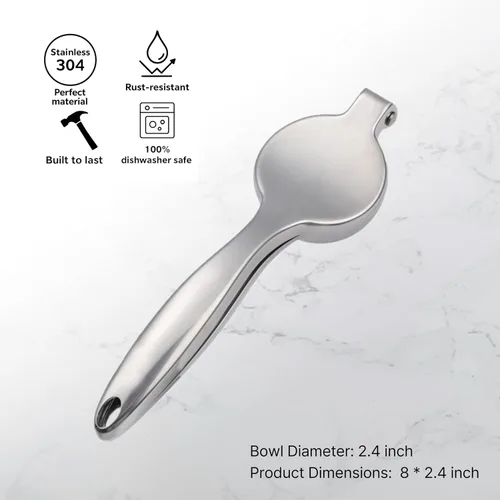 Miniatura 3 de Exprimidor de limón - Exprimidor de cítricos de acero inoxidable 304, prensa manual resistente para lima y limón, perfecto para cocina y bar, apto