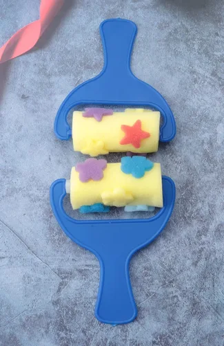 Miniatura 4 de Juego de 8 rodillos de esponja de pintura, lavables, suaves, brochas de pintura, esponja de rodillo de espuma para niños, dibujo, manualidades
