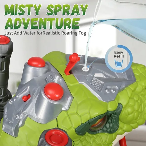 Miniatura 5 de Coches de Dinosaurio Montables para Niños, Juguetes Eléctricos con Música, Luz y Humo, Regalo para Niños de 3 a 5 Años, Patinete para Preescolar