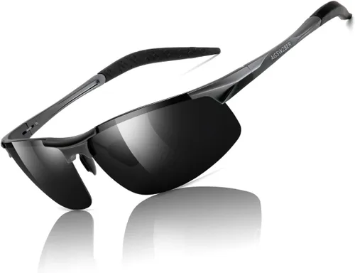 Miniatura 10 de Gafas de sol polarizadas deportivas para hombre que conducen gafas de sol de protección UV con marco metálico para hombres 8177