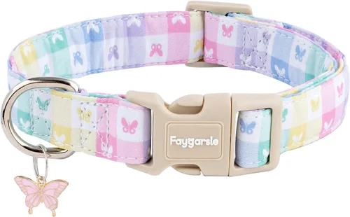 Miniatura 27 de Faygarsle Collar de Algodón para Perro Lindos Collares para Perros Pequeños Medianos Grandes Opciones de Colores Florales Púrpura Amarillo Collares