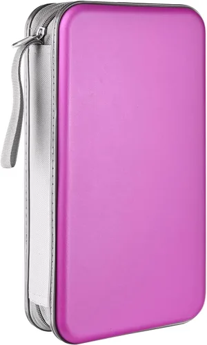 Miniatura 17 de LIOVODE Funda para DVD, estuche portátil para CD de capacidad para 96, organizador de cartera de DVD de plástico duro, organizador para coche CD