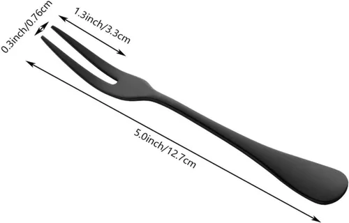 Miniatura 2 de Tenedores de Acero Inoxidable de Cangrejo Negro, Tenedor Escargot de 2 Puntas para Degustar Aperitivos, Tenedores Portátiles para Cóctel, Ensalada