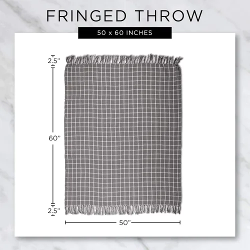 Miniatura 7 de DII Modern Farmhouse Plaid Collection - Manta de algodón con flecos, 50 x 60 pulgadas, color blanco/verde antiguo