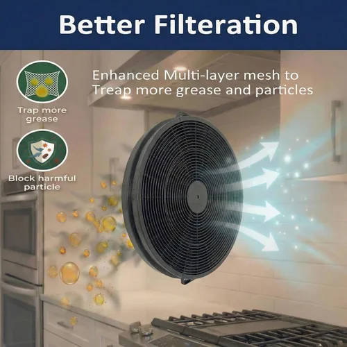 Miniatura 6 de Filtros de ventilación de carbono IE71 de 7.87 pulgadas compatibles con MCBON IE71-BLACK, TE77, VEVOR 900CFM filtro de carbón