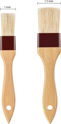 Miniatura 2 de Boao 4 cepillos de pastelería, cepillo de cerdas naturales para cocinar y hornear, cepillos de barbacoa para mantequilla, tostador, aceite, huevo