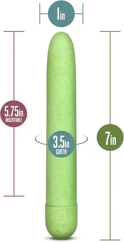 Miniatura 3 de Blush Gaia® Eco - Vibrador delgado silencioso multivelocidad de 7 pulgadas, BioFeel a base de plantas sostenible, clítoris, vagina, juego anal, Verde