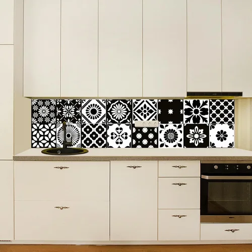 Miniatura 7 de 16 plantillas de azulejos de pared de 8 x 8 pulgadas, plantillas florales geométricas reutilizables de mandala para pintar en pisos, azulejos, patio