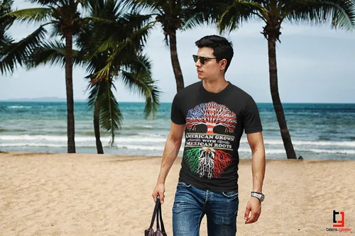 Miniatura 2 de American Grown Mexican Roots - Camiseta divertida