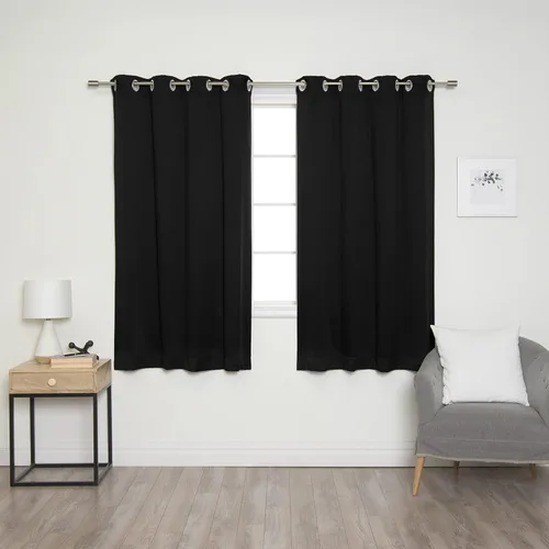 Miniatura 31 de Best Home Fashion Paneles de cortinas opacas con aislamiento térmico de alta calidad para tratamiento de ventanas, para dormitorio, acero inoxidable