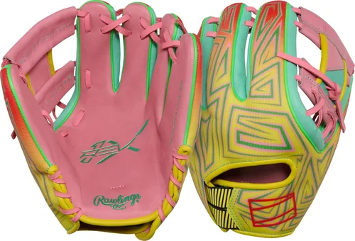 Miniatura 22 de Rawlings Guante de béisbol REV1X Negro/dorado 2 piezas de tela sólida