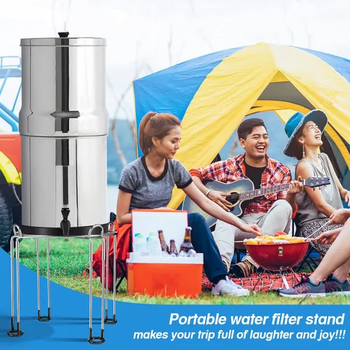 Miniatura 4 de Dreyoo Soporte de filtro de agua de 8 pulgadas de alto por 9 pulgadas de ancho compatible con el sistema de filtro de agua Berkey, soporte de acero