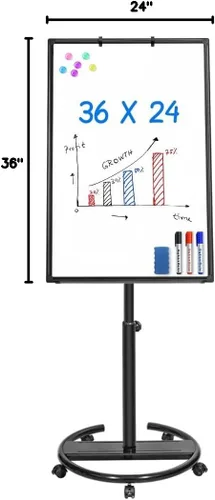 Miniatura 7 de Pizarra blanca móvil – 36 x 24 pulgadas, pizarra magnética portátil de borrado en seco, caballete de soporte de 3 x 2 pies, pizarra blanca