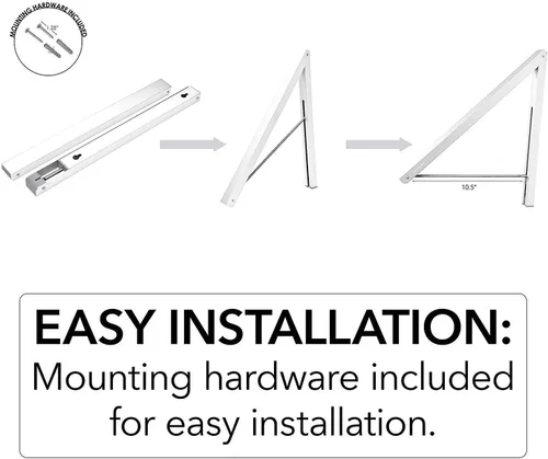 Miniatura 4 de Perchero plegable individual, colgador de ropa retráctil montado en la pared para cuarto de secadora de lavandería, barra de secado colgante, Blanco