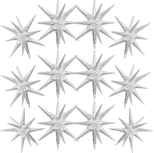 Miniatura 19 de Globos de aluminio con forma de estrella negra, 6 unidades, globo de explosión de estrella, globo de 22 pulgadas, globos grandes de Mylar