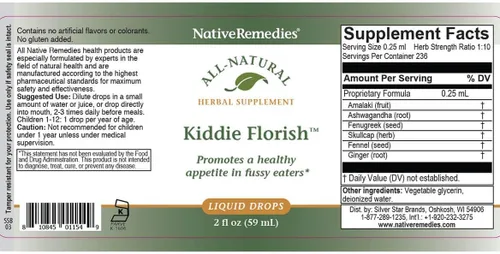 Miniatura 9 de Native Remedies Kiddie Florish - Suplemento de hierbas totalmente naturales que promueve un apetito saludable en los comedores quisquillosos - 2.0