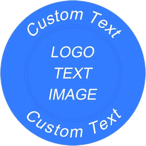 100 fichas de póquer de plástico personalizadas, imagen o texto personalizado, diseño de poner en un chip, juego para fichas de bar, fiesta, día Azul
