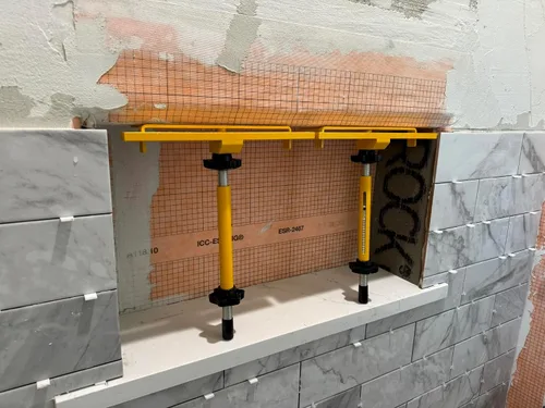 Miniatura 6 de Soporte patentado de nicho de azulejos PLANUM - Kit de herramientas de azulejos de nicho de ducha para remodelación y construcción del hogar