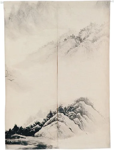 Miniatura 14 de Cortina japonesa Noren para puerta, impresión de caballo de tinta china, tapiz para entrada, decoración del hogar, 33.5 x 35.5 pulgadas