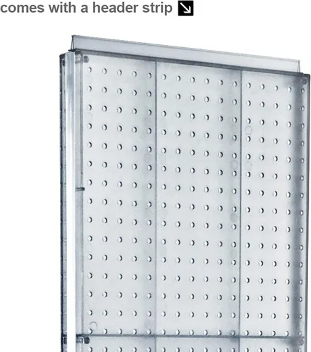 Miniatura 4 de Azar Displays 700440-WHT, EXPOSITOR DE PISO DE PEGBOARD DE DOS CARAS BASE DE ESTUDIO REVOLVANTE REDONDO TAMAÑO DEL PANEL: 16" W X 60" H, Blanco